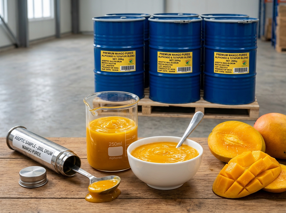 Mango Puree & Concentrate (Totapuri, Alphonso & Kesar) — sourcing, inspection and logistics