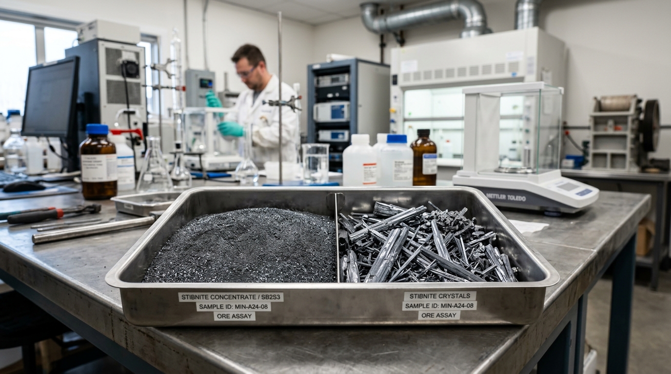 Stibnite Antimony Concentrate (Sb₂S₃, 45–60% Sb) — sourcing, inspection and logistics